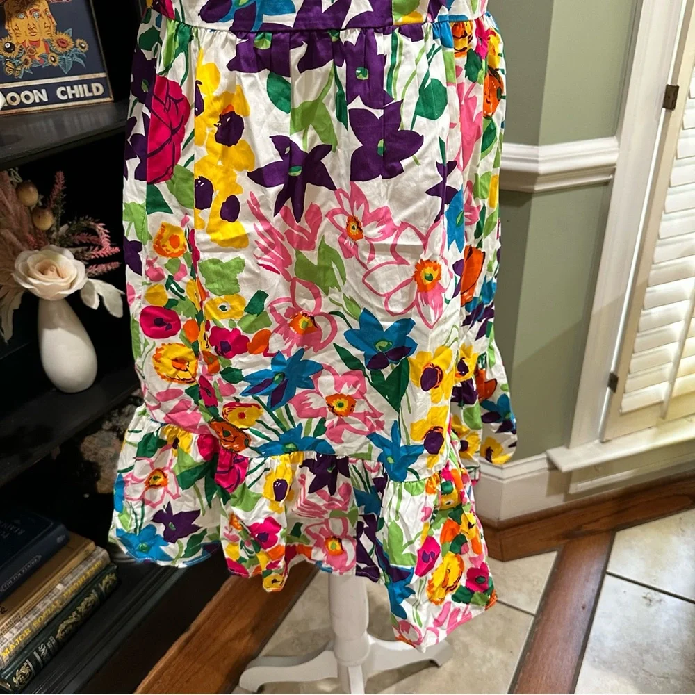 J.Crew Bold Floral Cotton Mini Dress (Size 8) - Picture 5 of 13